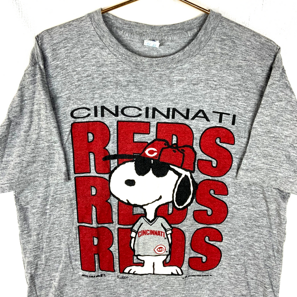 Vintage Snoopy Cincinnati Reds T-Shirt Large Gray 1988 Single Stitch Mlb