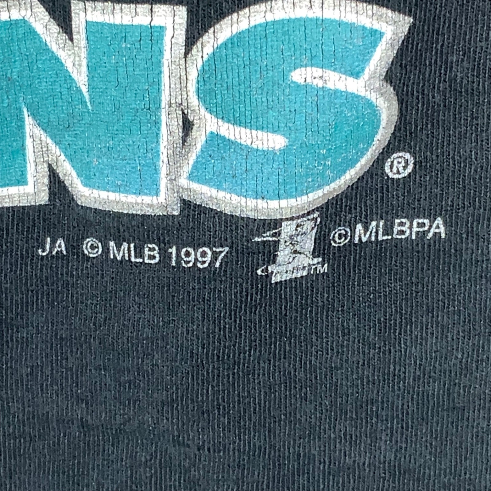 Vintage Florida Marlins T-Shirt Large Black Mlb 1997 World Series Champs 90s