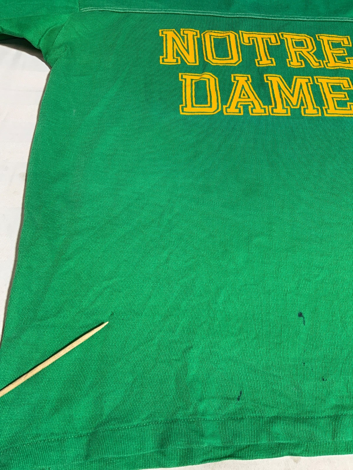 Vintage Notre Dame Fighting Irish T-Shirt XL Green Made Usa 3/4 Sleeve Ncaa 80s