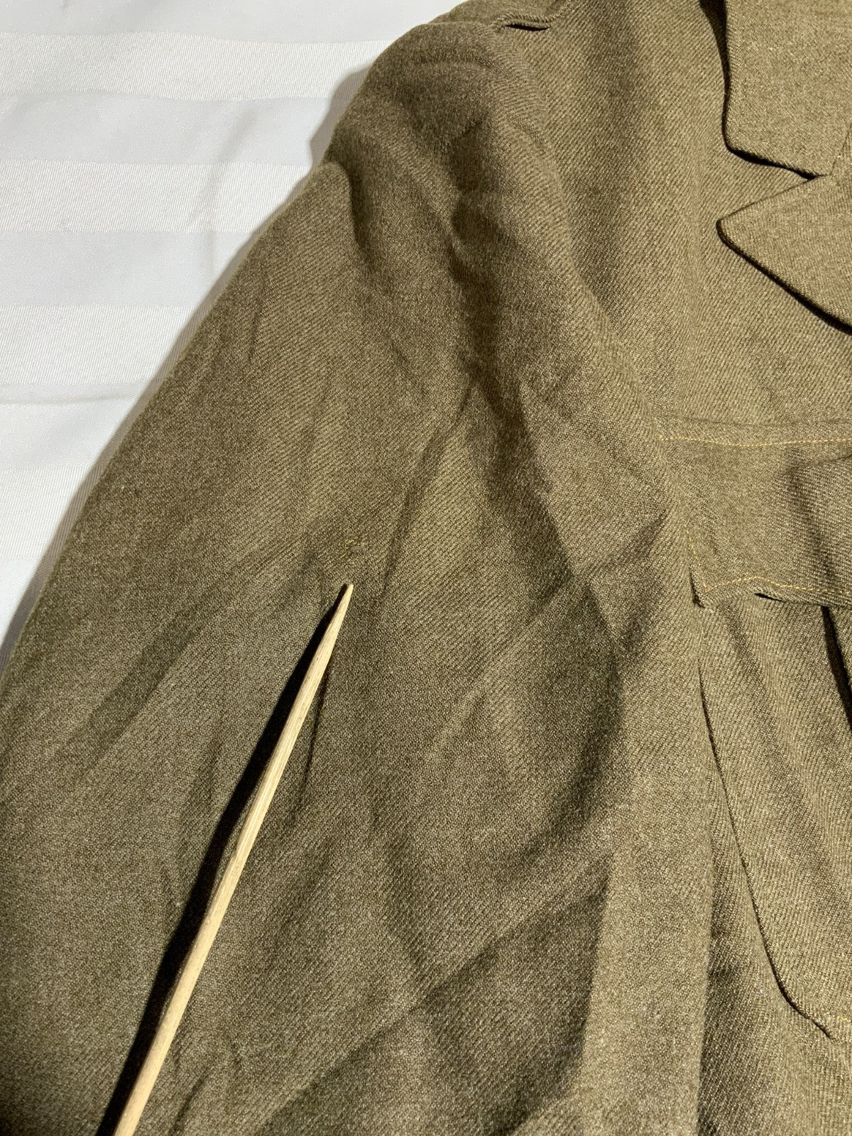 Vintage Us Army Wool Jacket Size XS Brown Button Up Vietnam Era Ww2 40s 50s