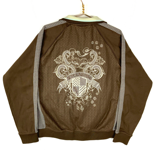 Y2K Billabong Track Jacket Size 2XL Brown Full Zip Surfer Streetwear
