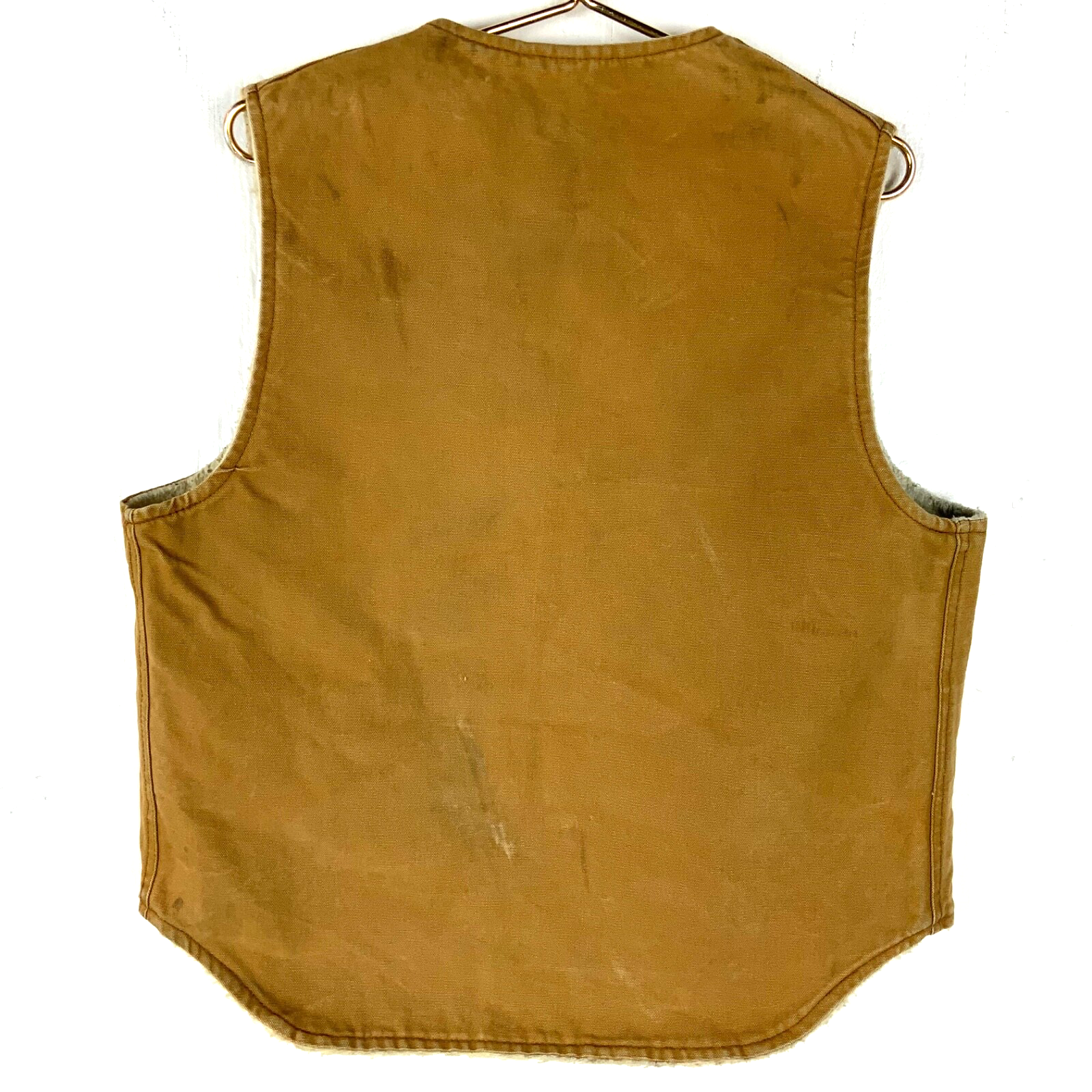Vintage Carhartt Vest Large Brown Full Zip Made Usa Sherpa Lined Work Wear 90s
