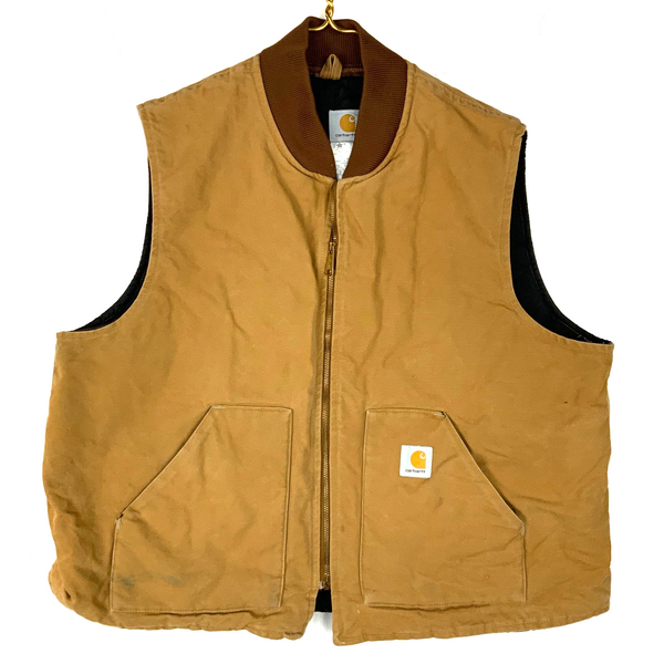Carhartt Vest Size 3XL Brown Made Usa Full Zip Work Wear V01 BRN