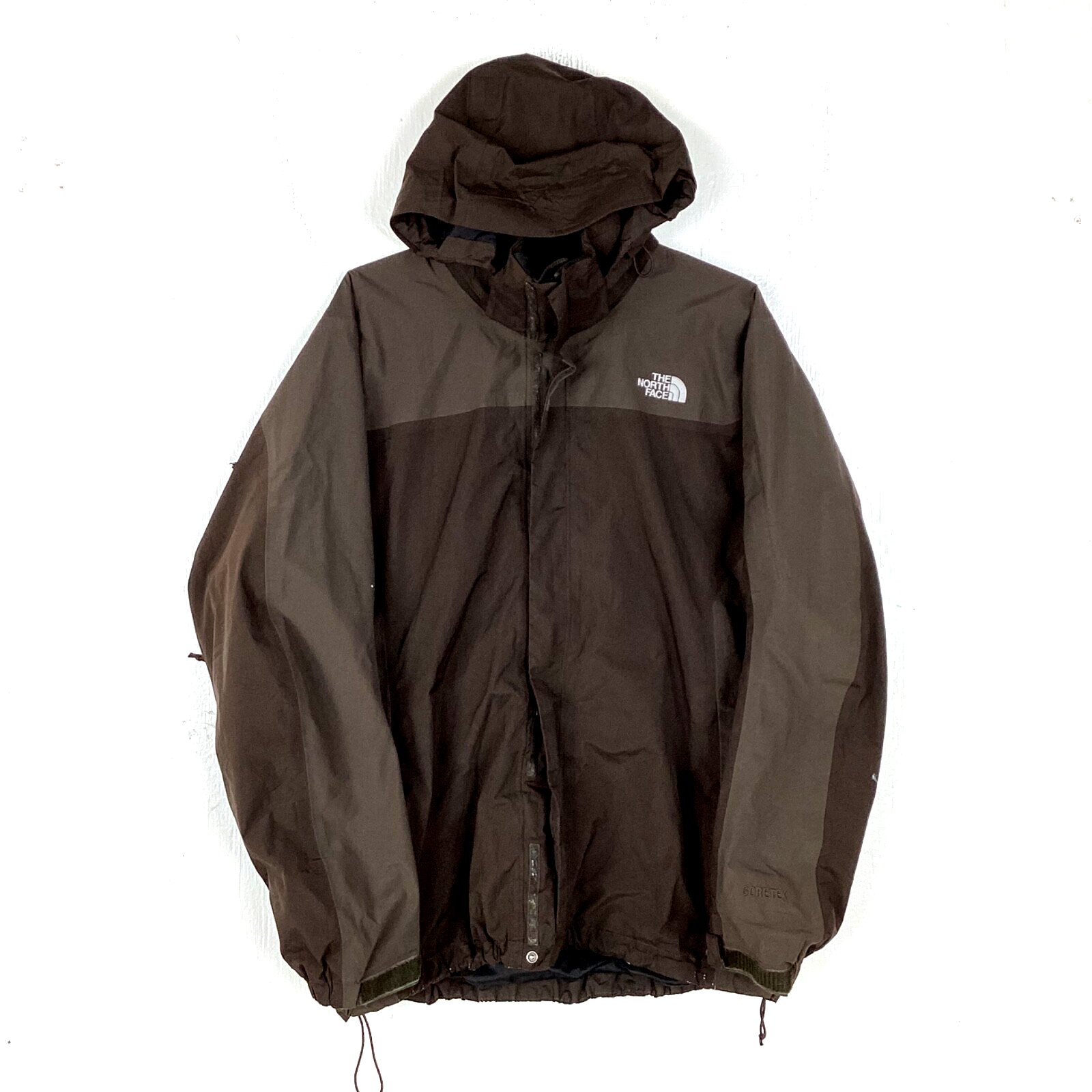 The North Face Windbreaker Jacket Size Large Brown Hooded Full Zip