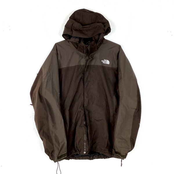 The North Face Windbreaker Jacket Size Large Brown Hooded Full Zip