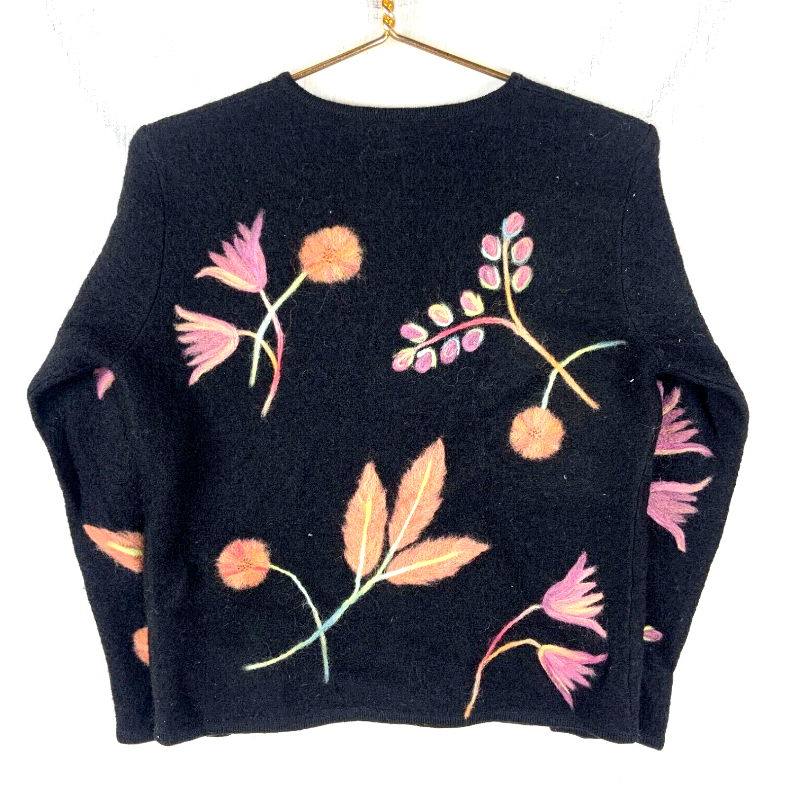 Vintage Susan Bristol Knit Cardigan Women’s Small Black Grandma Sweater