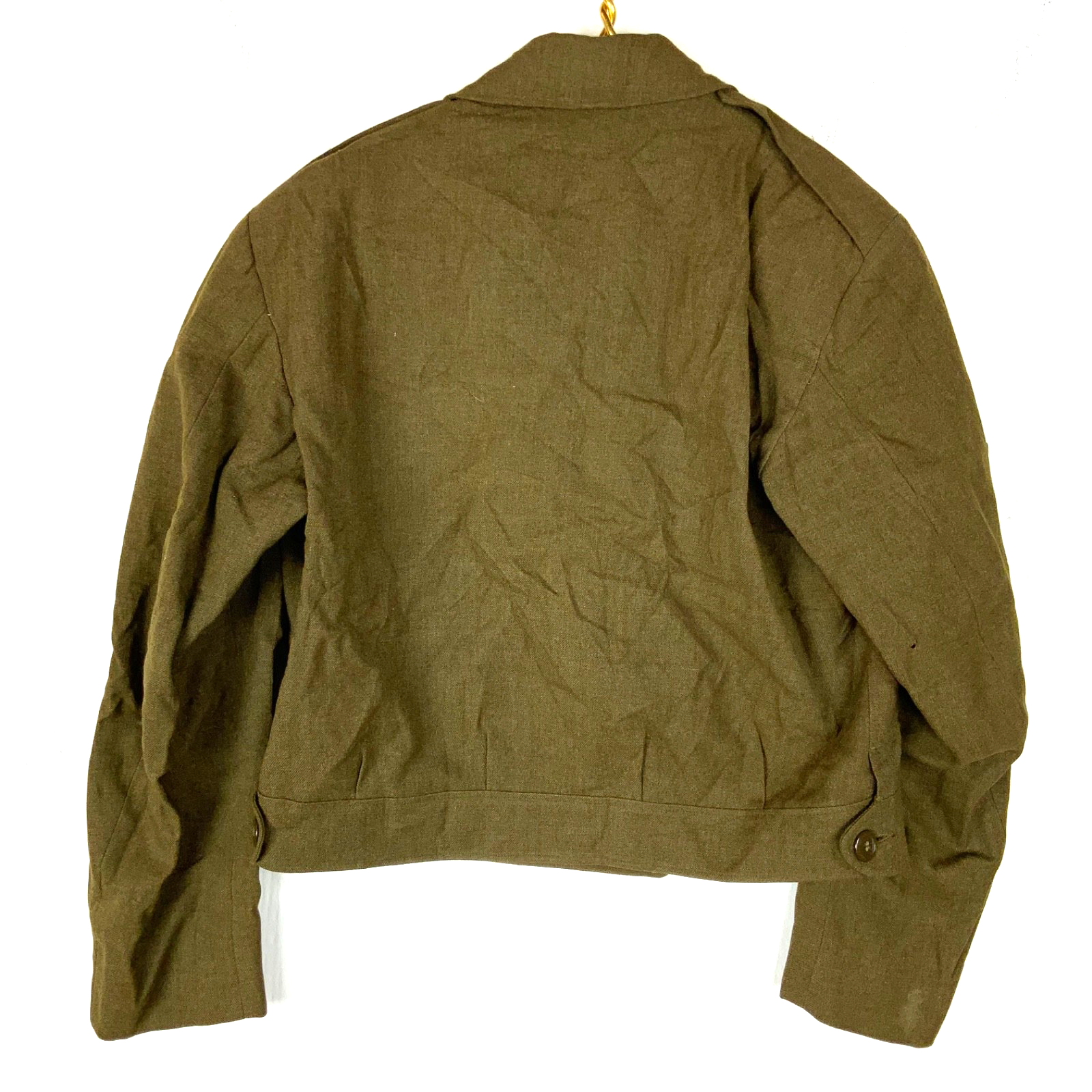Vintage Us Army Wool M-1950 Jacket Small Brown Button Up Ww2 1953