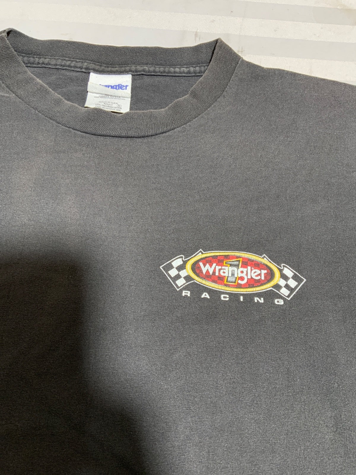 Vintage Nascar Wrangler Racing T-Shirt XL Black Made Usa Blazing A New Trail 90s