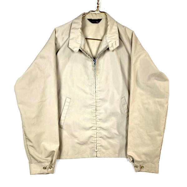 Vintage JC Penney Harrington Windbreaker Jacket Size XL Beige 1980s