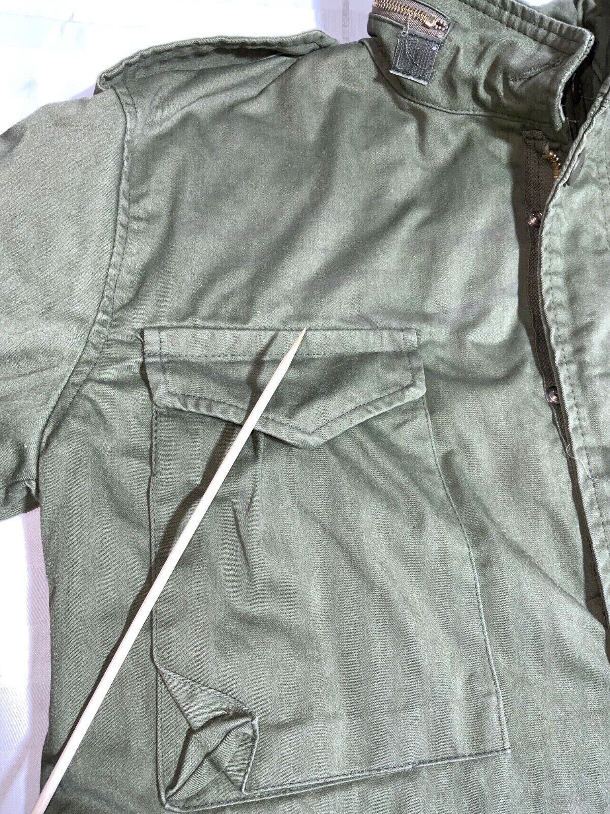 Vintage Us Army Og-107 Jacket Medium Green Made In Usa Button Up