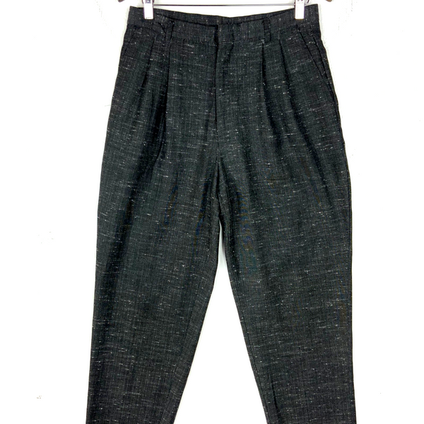 Vintage 1970s Pleated Trouser Pants 32x32 Gray Tapered Leg Made IN Usa