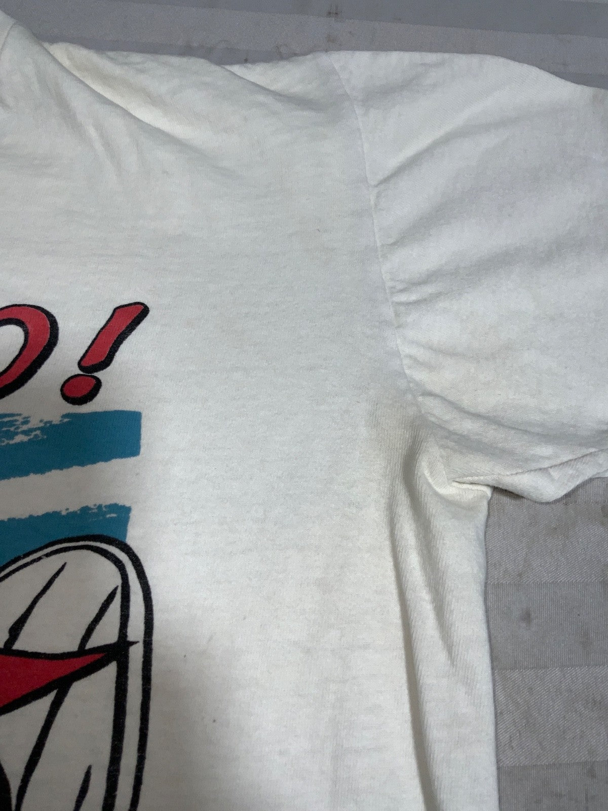 Vintage Speed Racer T-Shirt Large White Single Stitch Driving Gear Go Go 80s