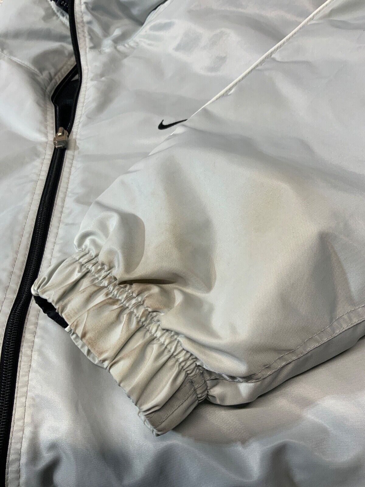 Vintage Nike Jacket XL Gray Full Zip Fleece Lined Hooded Y2K