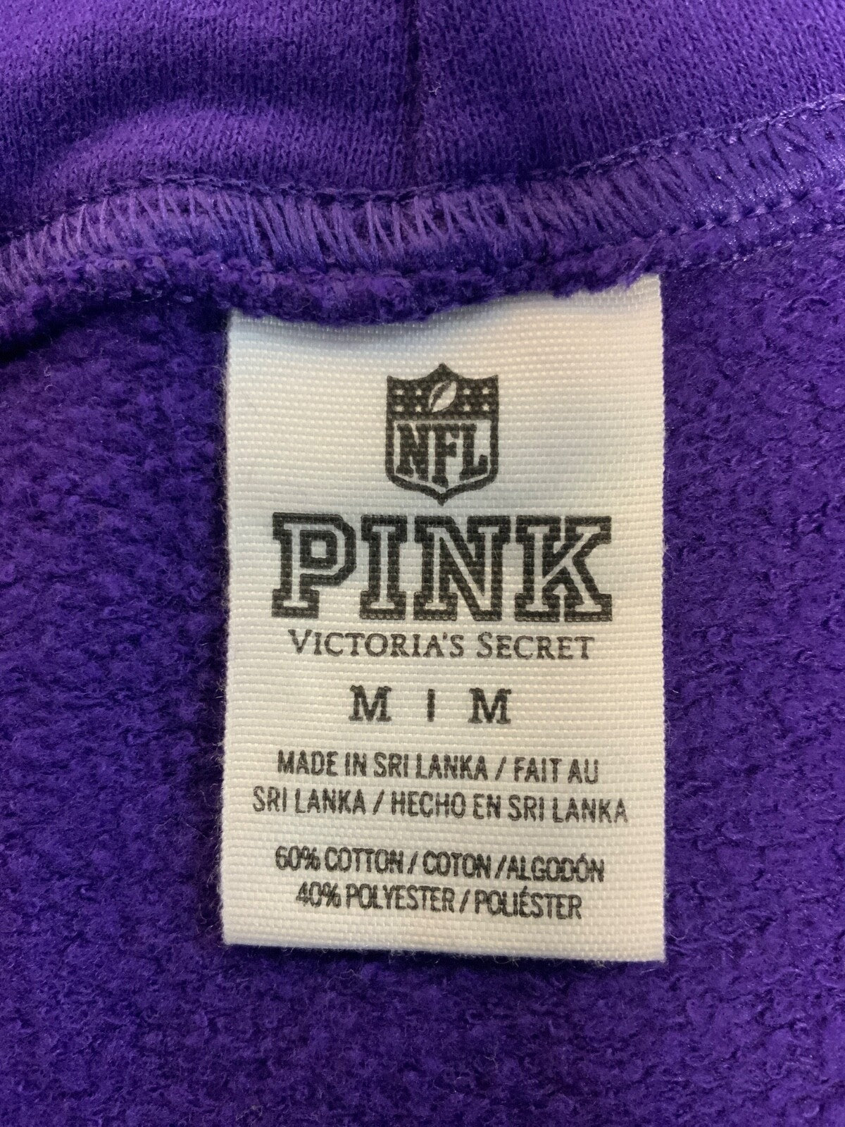 Baltimore Ravens Victoria's Secret Pink Women's Sweatshirt Medium Purple Nfl