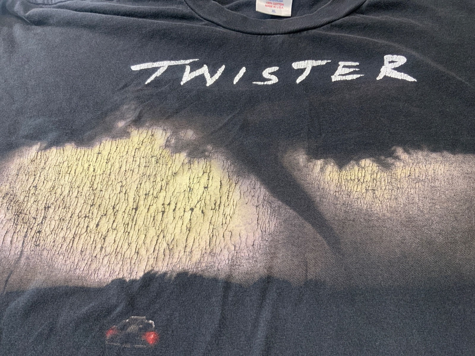 Vintage Twister Movie T-Shirt XL Black Single Stitch 90s