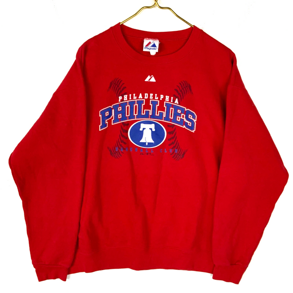Vintage Philadelphia Phillies Majestic Sweatshirt Large Red Mlb Baseball Y2K