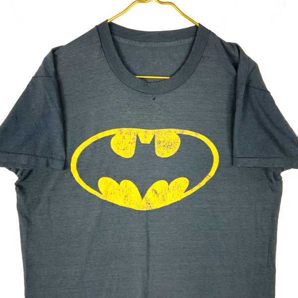 Vintage Batman T-Shirt Large Black Single Stitch Movie Cartoon Dc Comics 80s