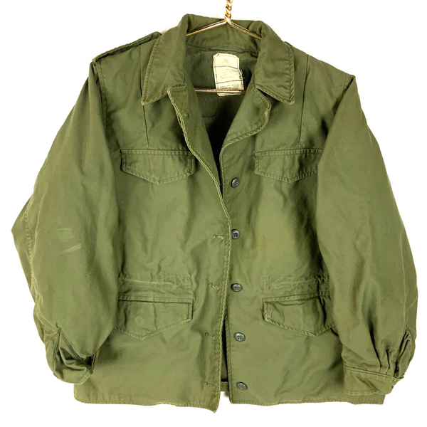 Vintage Military Og-107 Jacket Size 14R Green Button Up Vietnam Era 1977