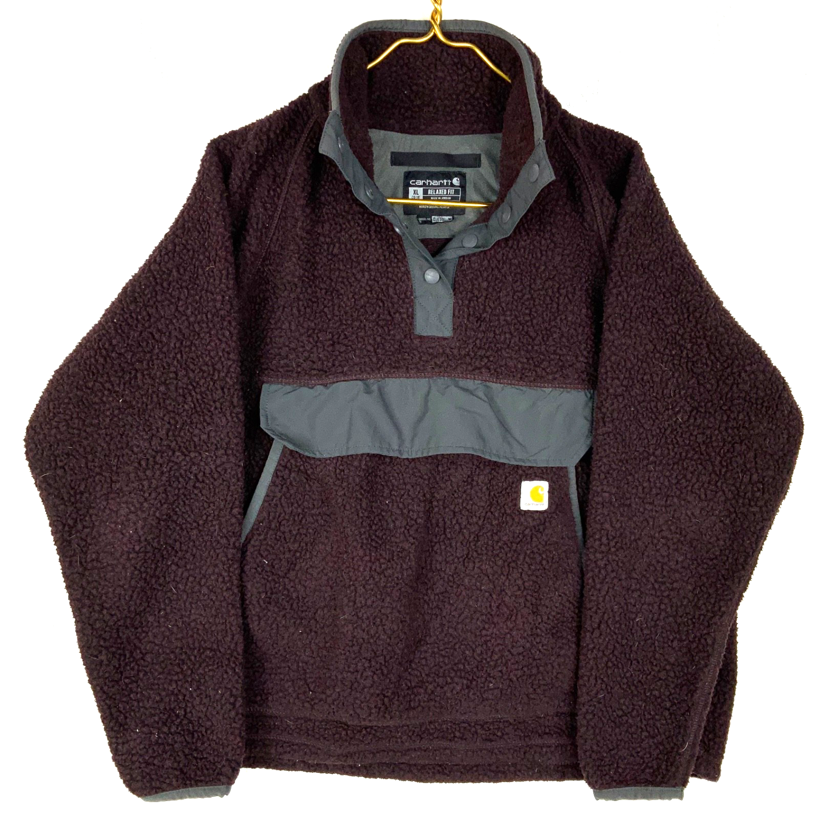 Carhartt Snap Fleece Sweater Jacket Women's XL Purple Full Zip Relaxed Fit