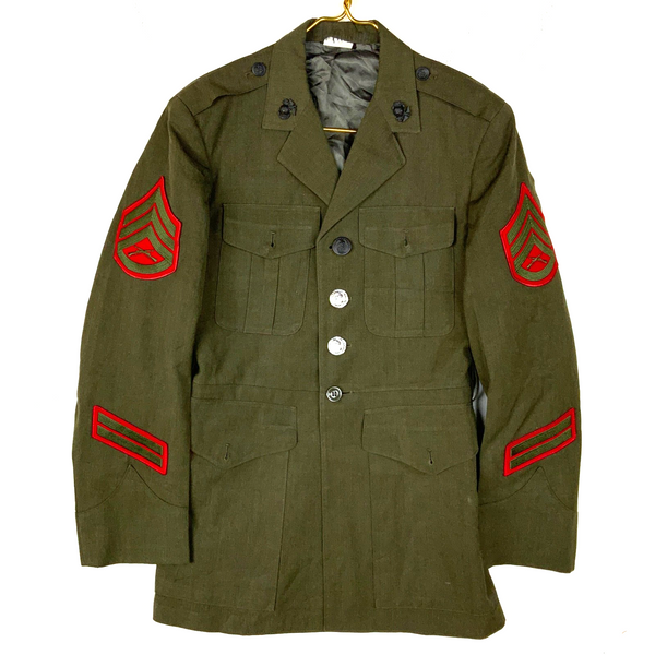 Vintage Us Army Blazer Jacket Size XS Green Button Up Usmc