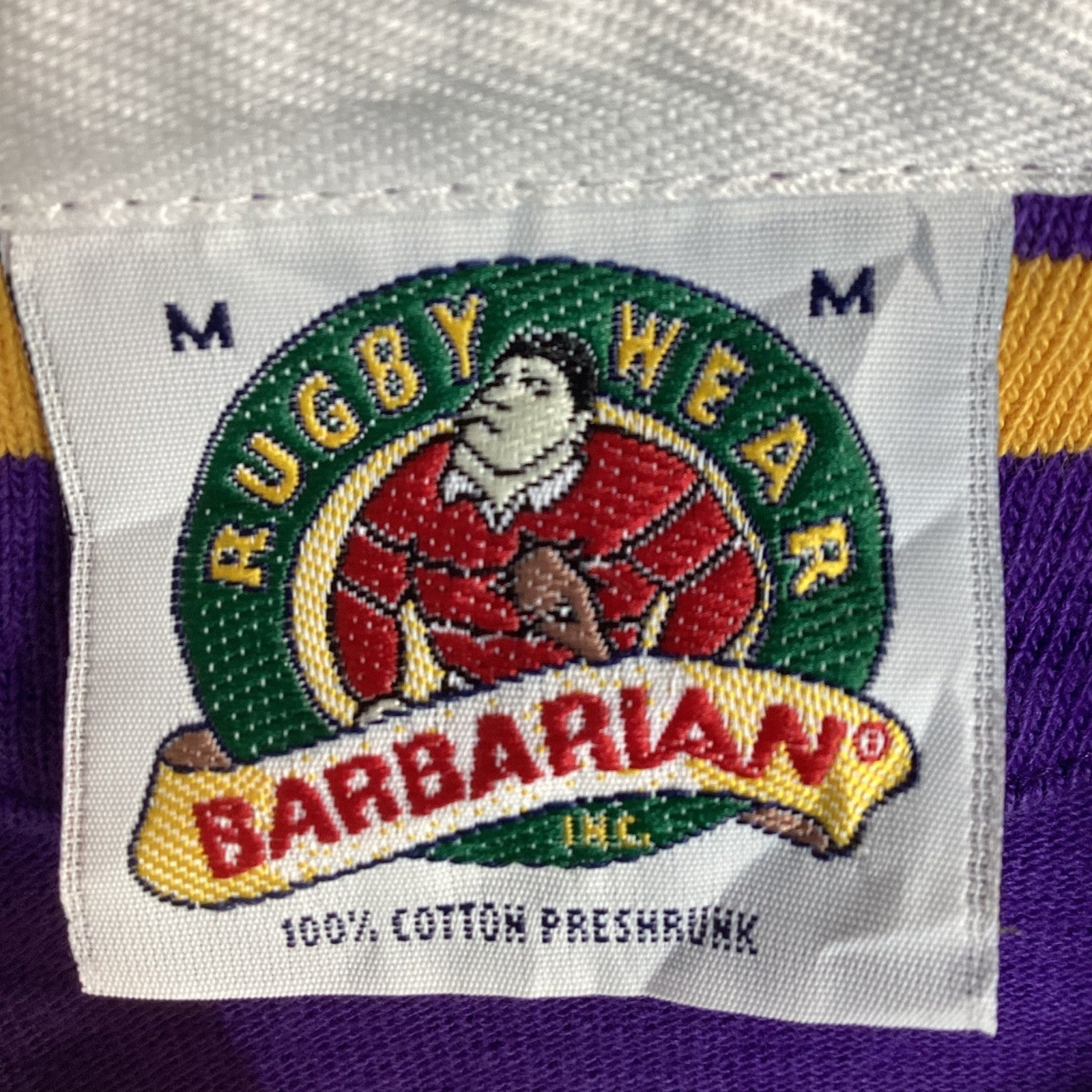 Wilfrid Laurier University Barbarian Rugby Shirt Medium Purple Made In Canada