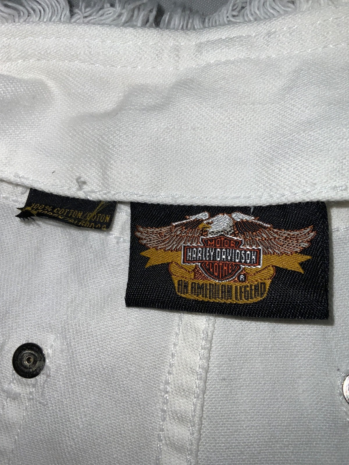 Vintage Harley Davidson Bootcut Women's Denim Jean 30x30.5 White Button Fly