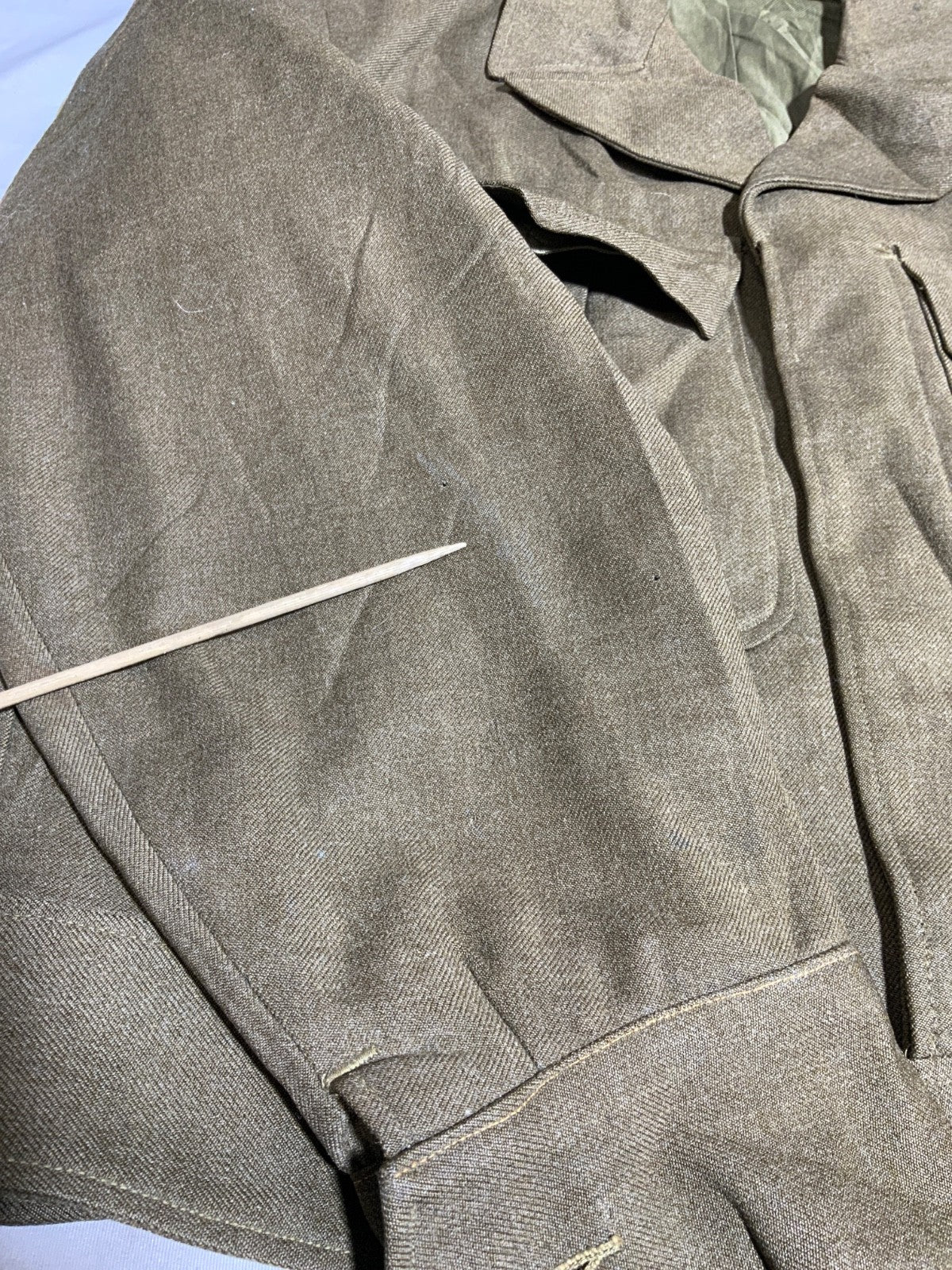 Vintage Us Army Wool Jacket Size 38s Brown Button Up Vietnam Era Ww2 1948