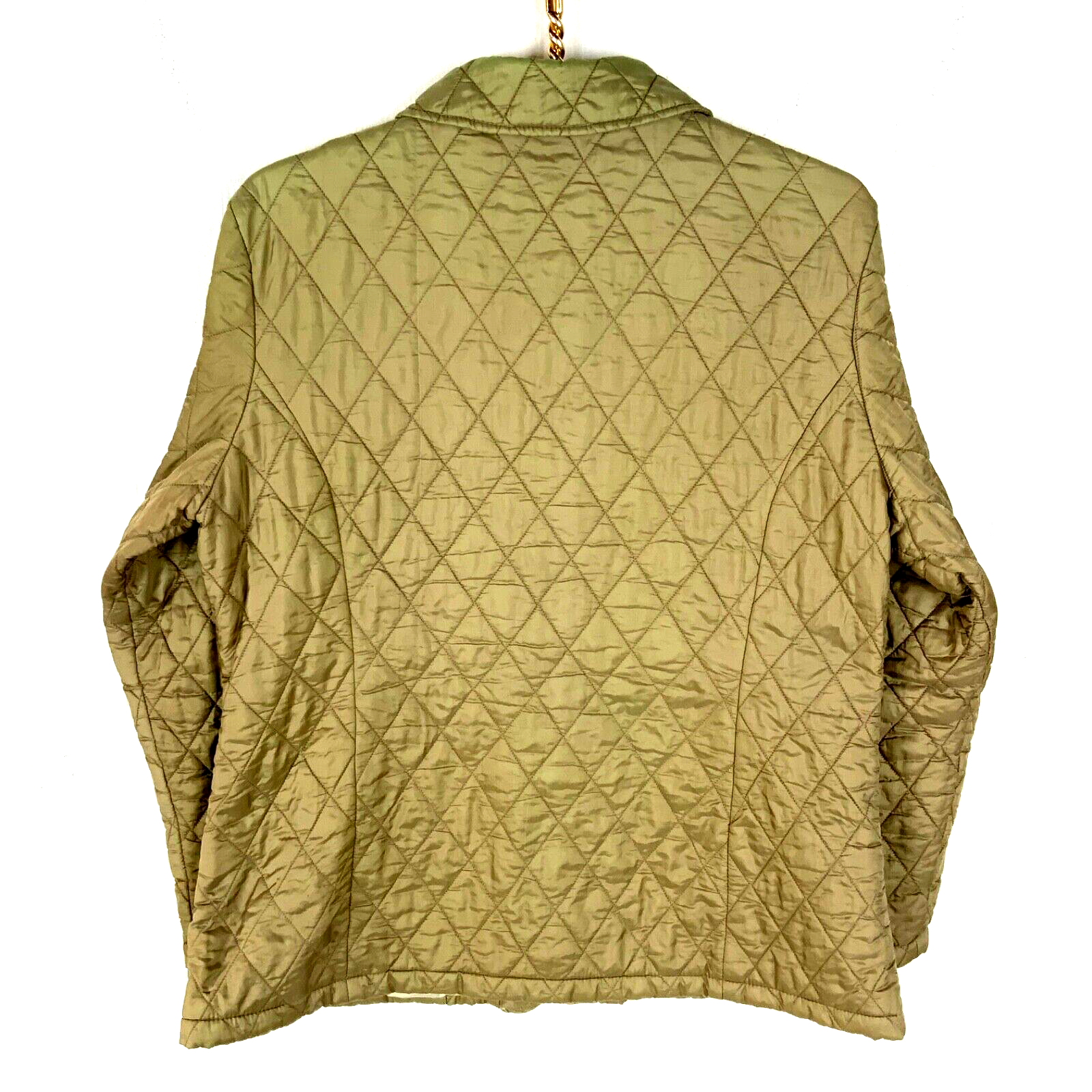 Barbour Women's Quilted Jacket Small Beige Snap Button