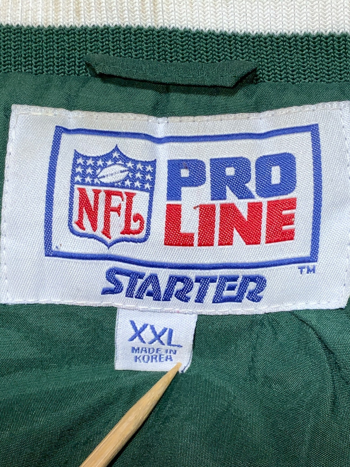 Vintage Green Bay Packers Starter Puffer Jacket 2XL Hooded Full Zip Nfl Pro Line