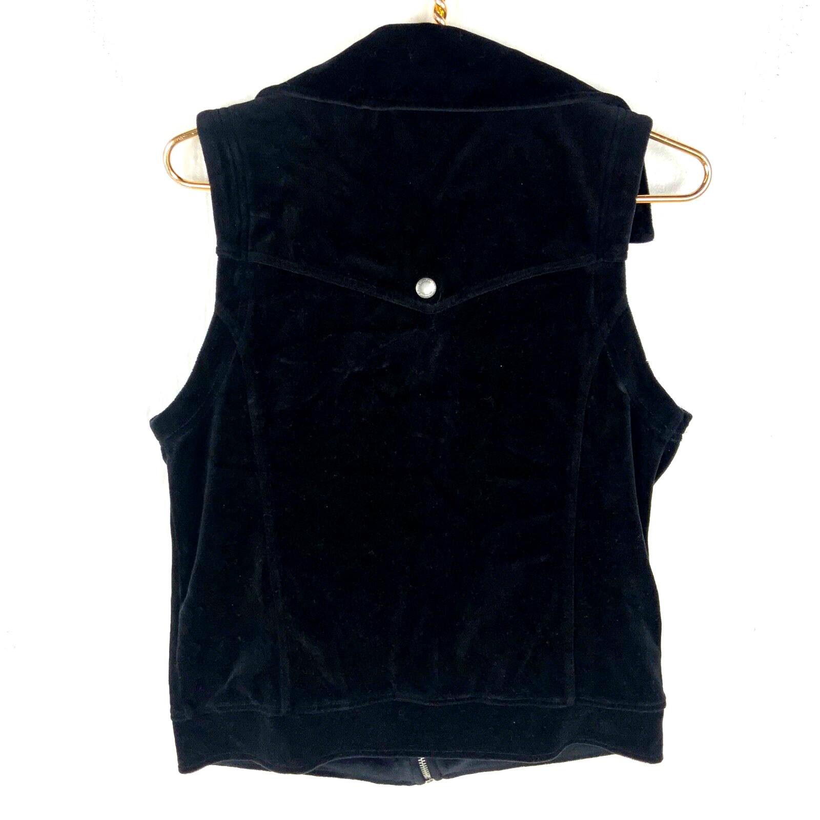 Y2k Juicy Couture Velour Women's Vest Large Black Full Zip