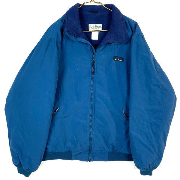 Vintage L.L. Bean Warm-Up Jacket Size XL Blue Full Zip Bomber Fleece Lined