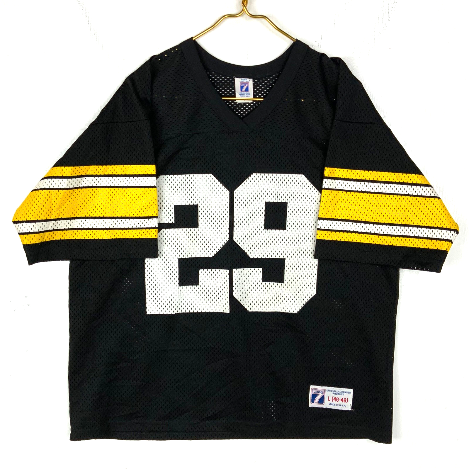 Vintage Pittsburgh Steelers Logo 7 Jersey Large Black Made Usa Nfl Football 90s