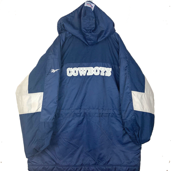 Vintage Dallas Cowboys Reebok Jacket 2XL Hooded Puffer Full Zip Nfl Pro Line