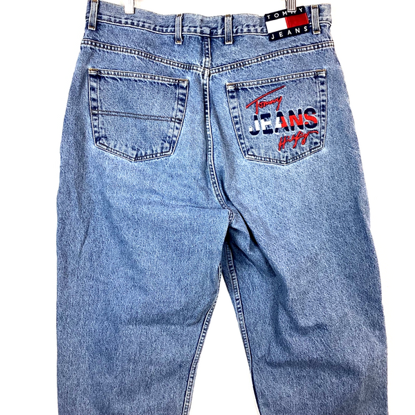 Vintage Tommy Hilfiger Denim Jean Size 38x31.5 Blue Baggy Y2K