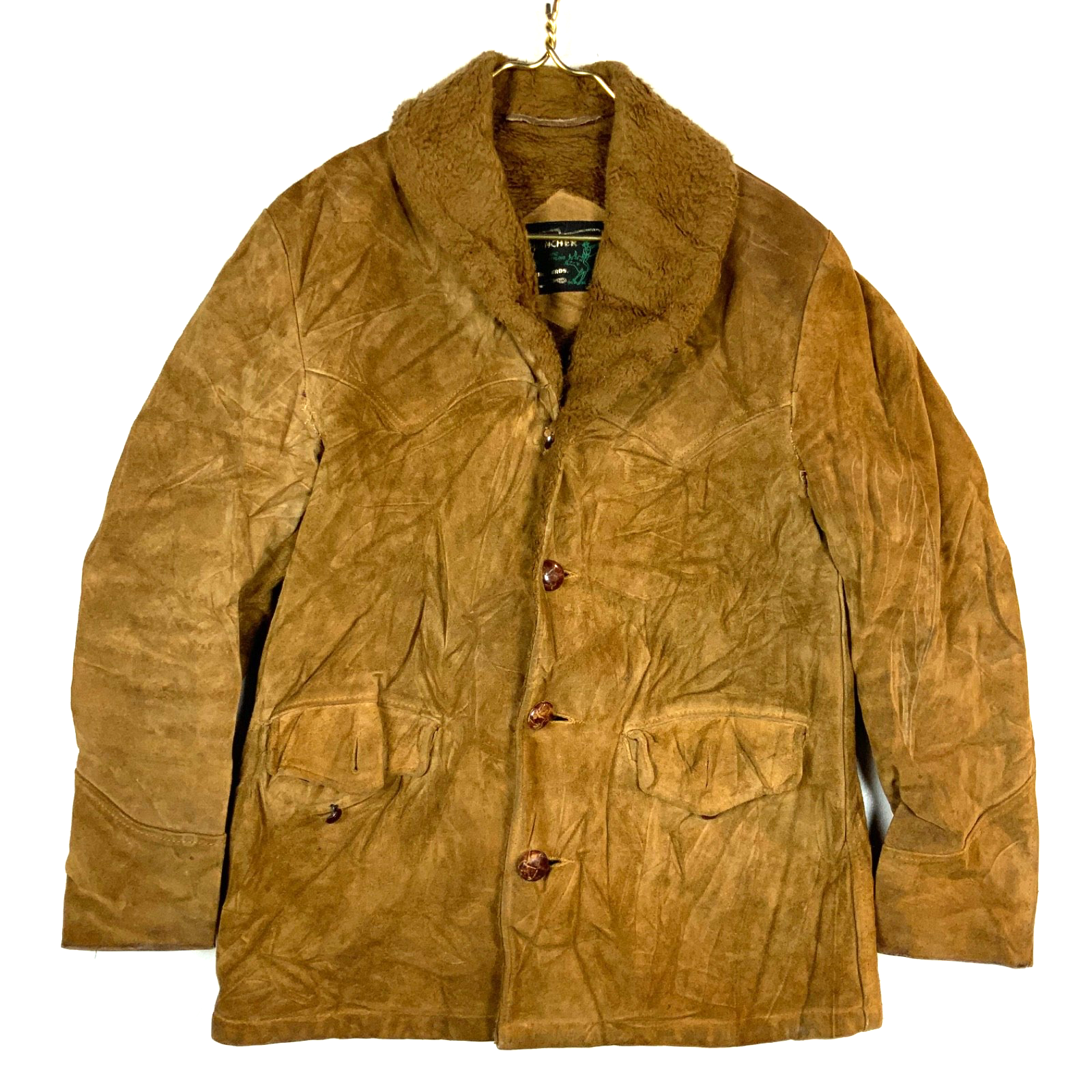 Vintage Schott Rancher Western Suede Leather Jacket Small Made In Usa 1980s