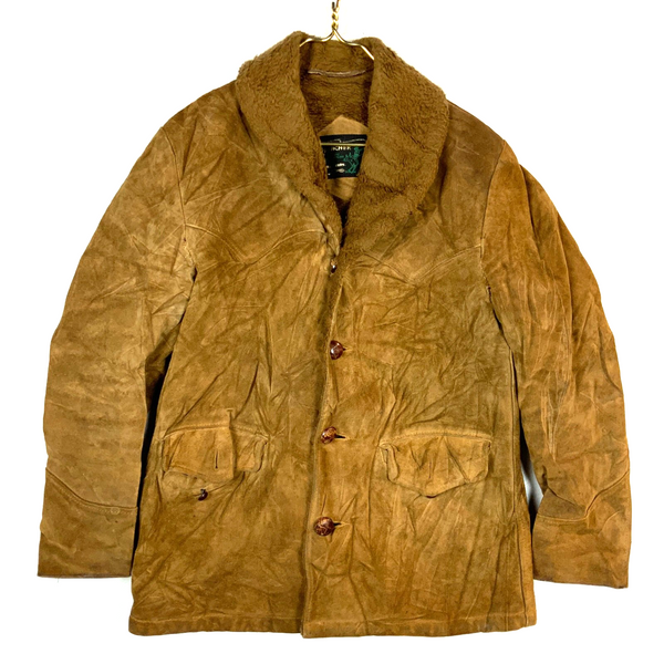 Vintage Schott Rancher Western Suede Leather Jacket Small Made In Usa 1980s
