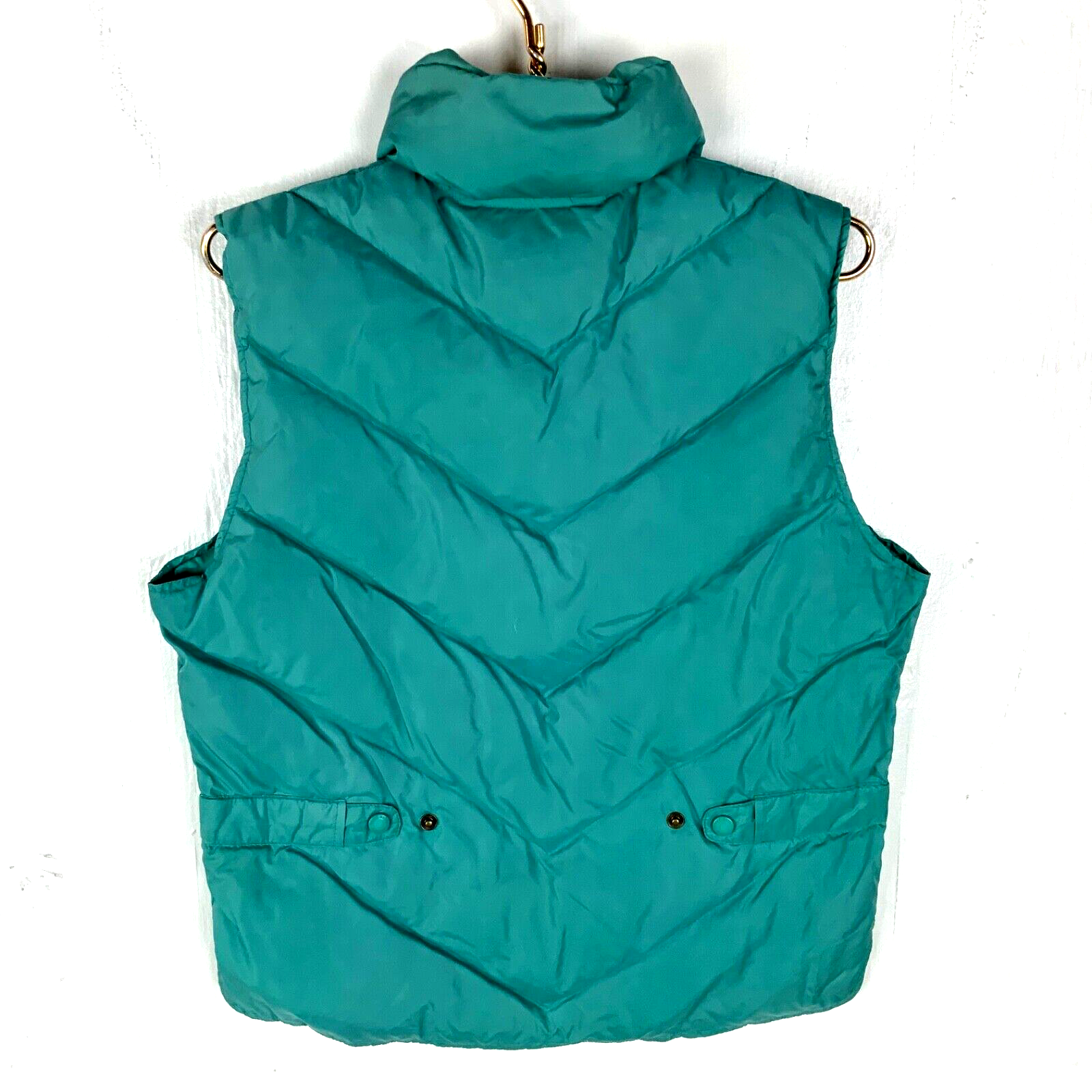 Vintage Eddie Bauer Down Puffer Vest Women's Medium Blue Full Zip 1980s