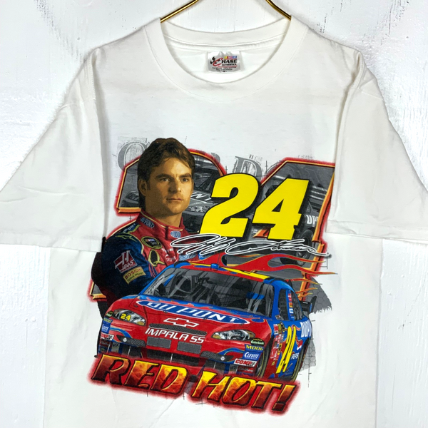 Vintage Nascar Chase T-Shirt Medium Red Hot Fired Up 2008 Jeff Gordon Y2K