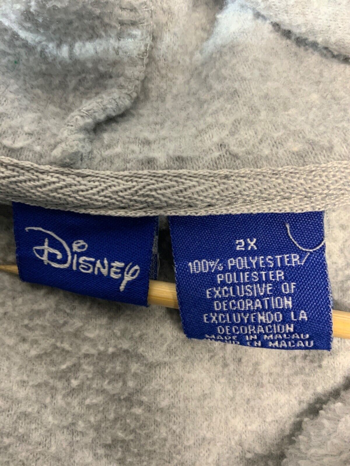 Vintage Disney Grumpy Fleece Sweater Jacket Women’s 2XL Gray Full Zip Hooded