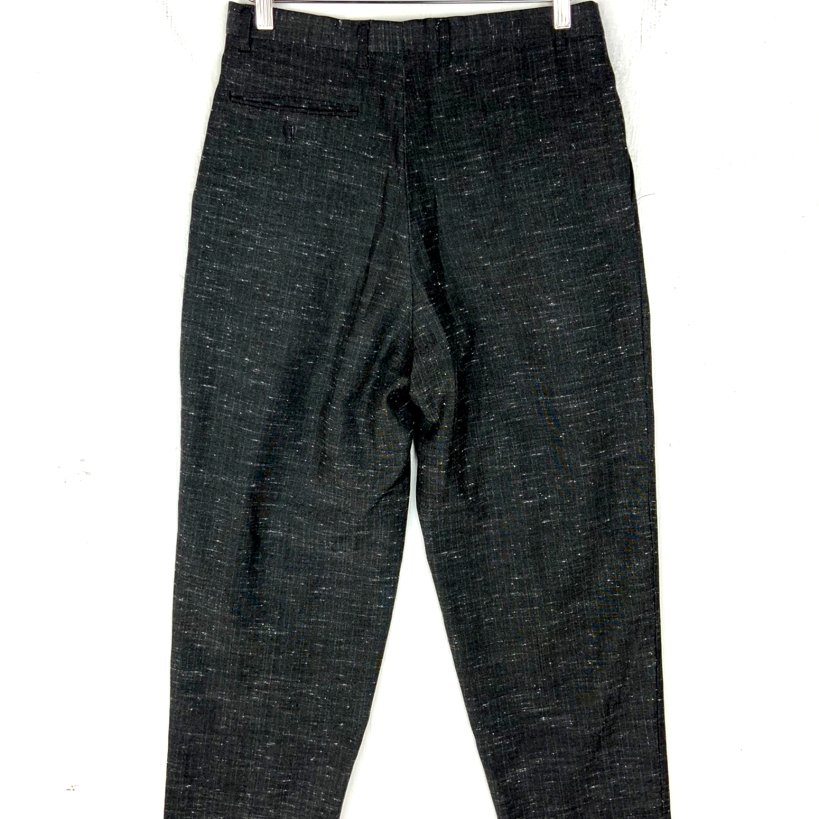 Vintage 1970s Pleated Trouser Pants 32x32 Gray Tapered Leg Made IN Usa