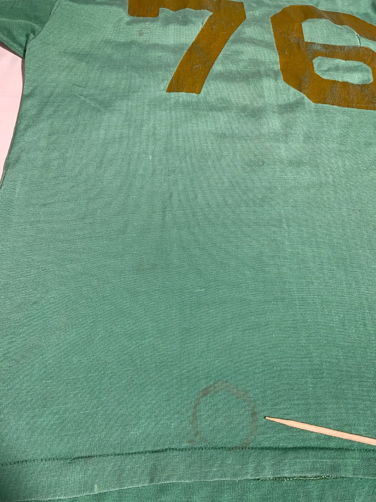Vintage Champion Durene Jersey Large Green 3/4 Sleeve Football 1960s