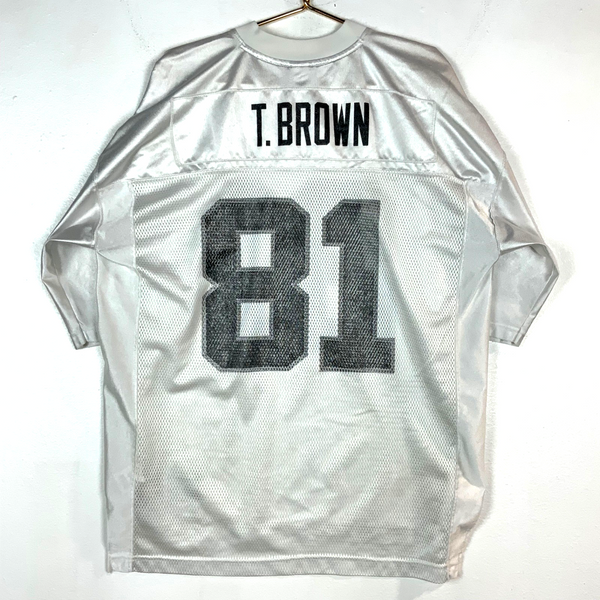 Vintage Oakland Raiders Jersey XL Reebok Tim Brown White Nfl