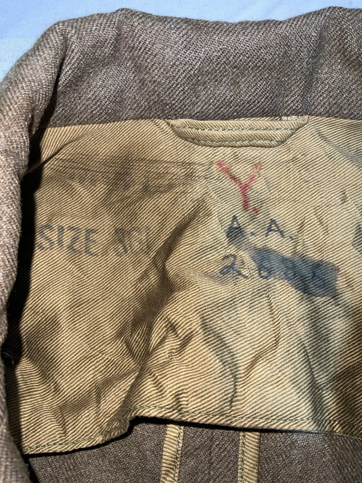 Vintage Us Army Wool Jacket Size XS Brown Button Up Vietnam Era Ww2 40s 50s