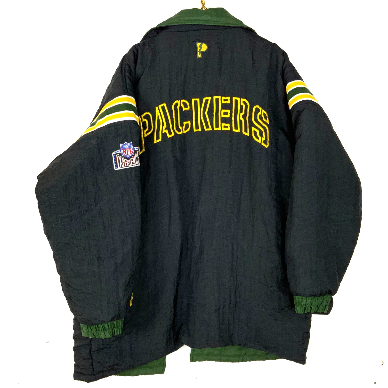 Vintage Green Bay Packers Pro Player Jacket Large Reversible Puffer Full Zip Nfl