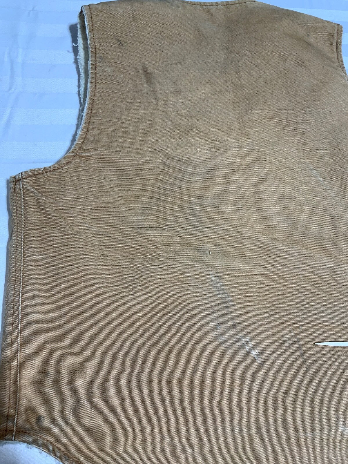 Vintage Carhartt Vest Large Brown Full Zip Made Usa Sherpa Lined Work Wear 90s
