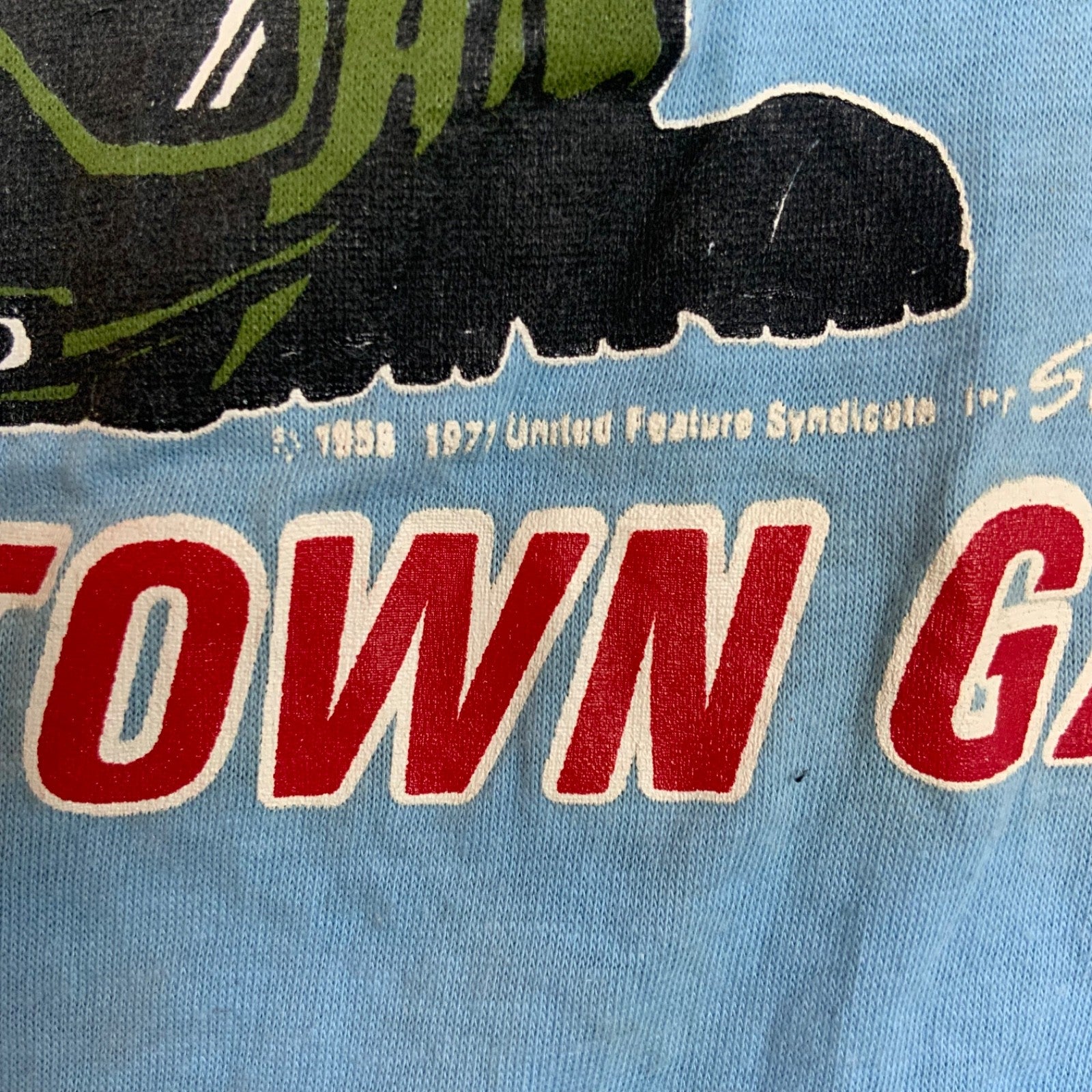 Vintage Snoopy Top Dog T-Shirt Large Blue 1971 Single Stitch