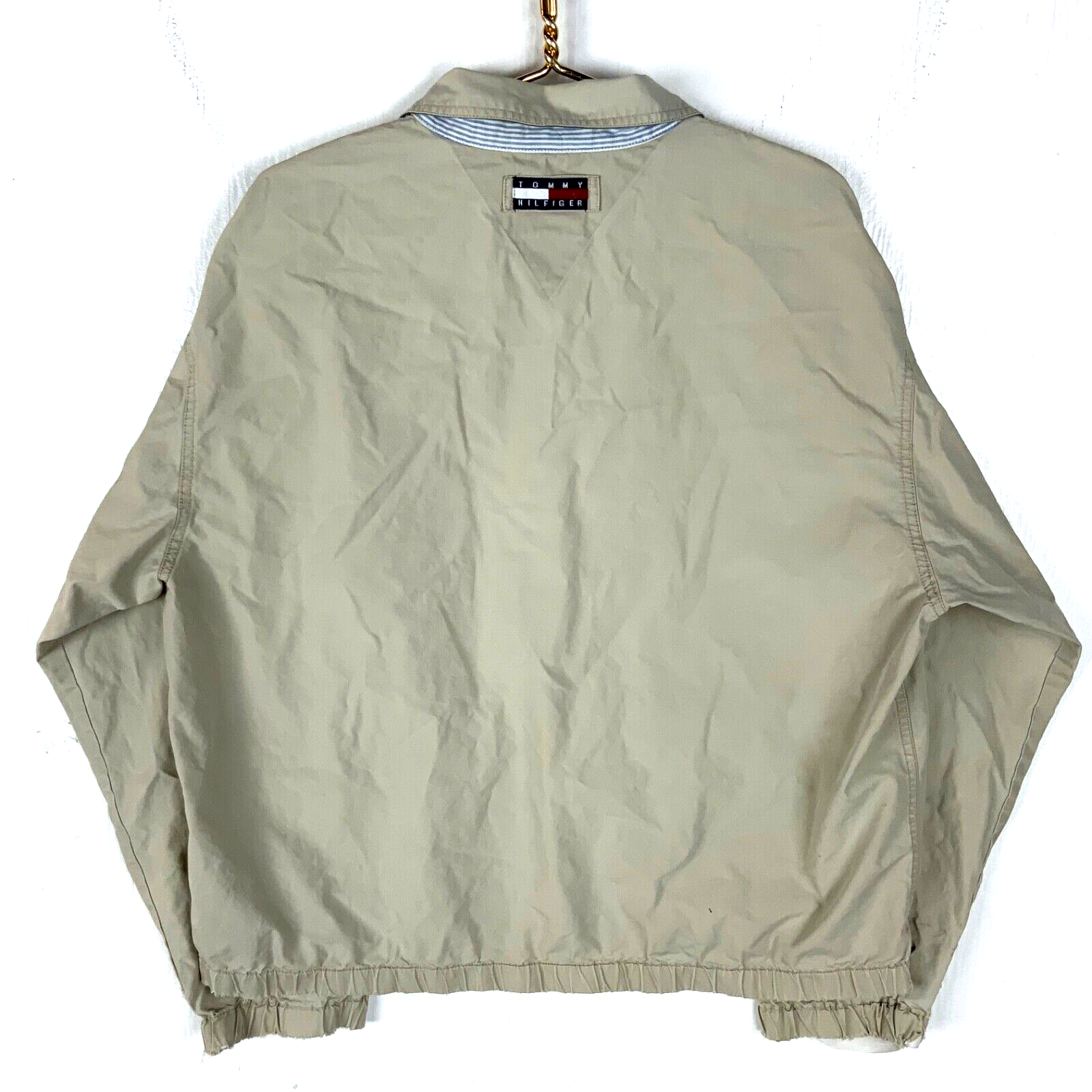Vintage Tommy Hilfiger Harrington Jacket Large Beige Full Zip 90s