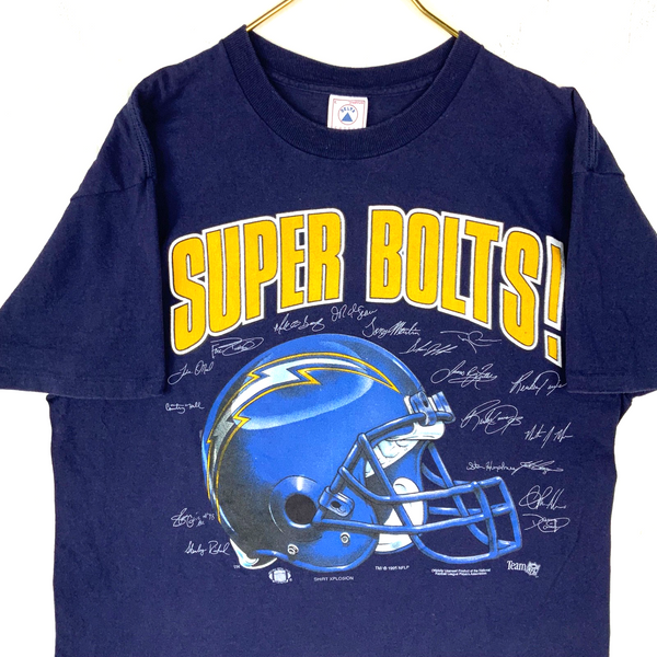 Vintage San Diego Chargers Delta T-shirt Large Blue Nfl 1995 Super Bolts! 90s