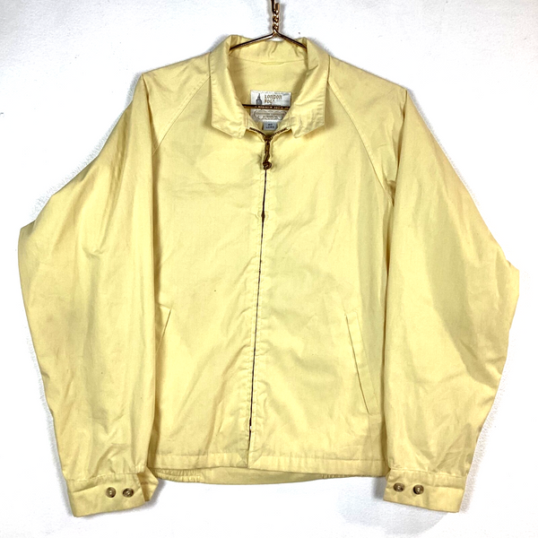 Vintage London Fog Harrington Windbreaker Jacket Size Medium Yellow Full Zip
