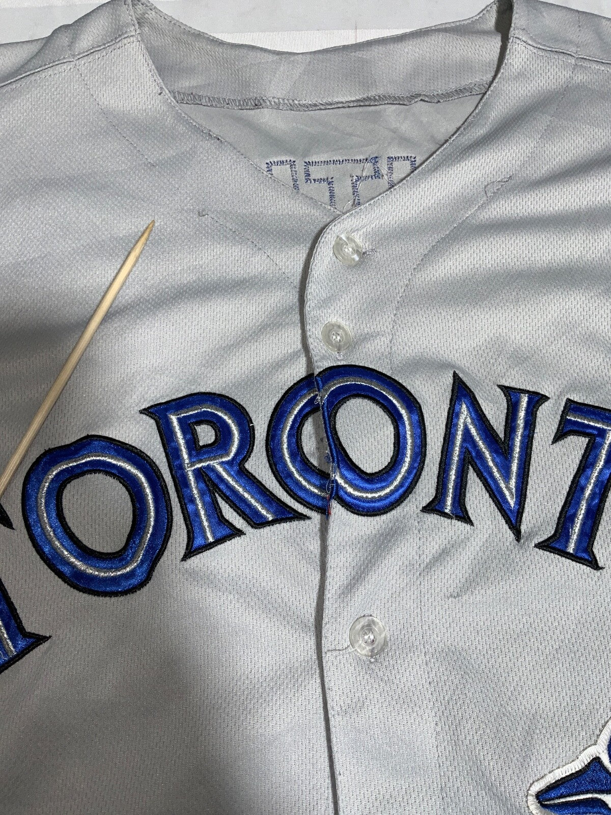Toronto Blue Jays Majestic Jersey Size 48 Large Gray Mlb Authentic José Bautista